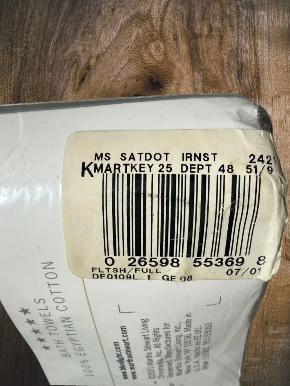 Y2K Martha Stewart Everyday Full Flat Sheet 230TC Cotton Sateen Pastel Dot NOS